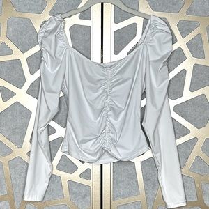 BB Dakota by Steve Madden Such‎ Is Life Ruched Sweetheart Cropped Top